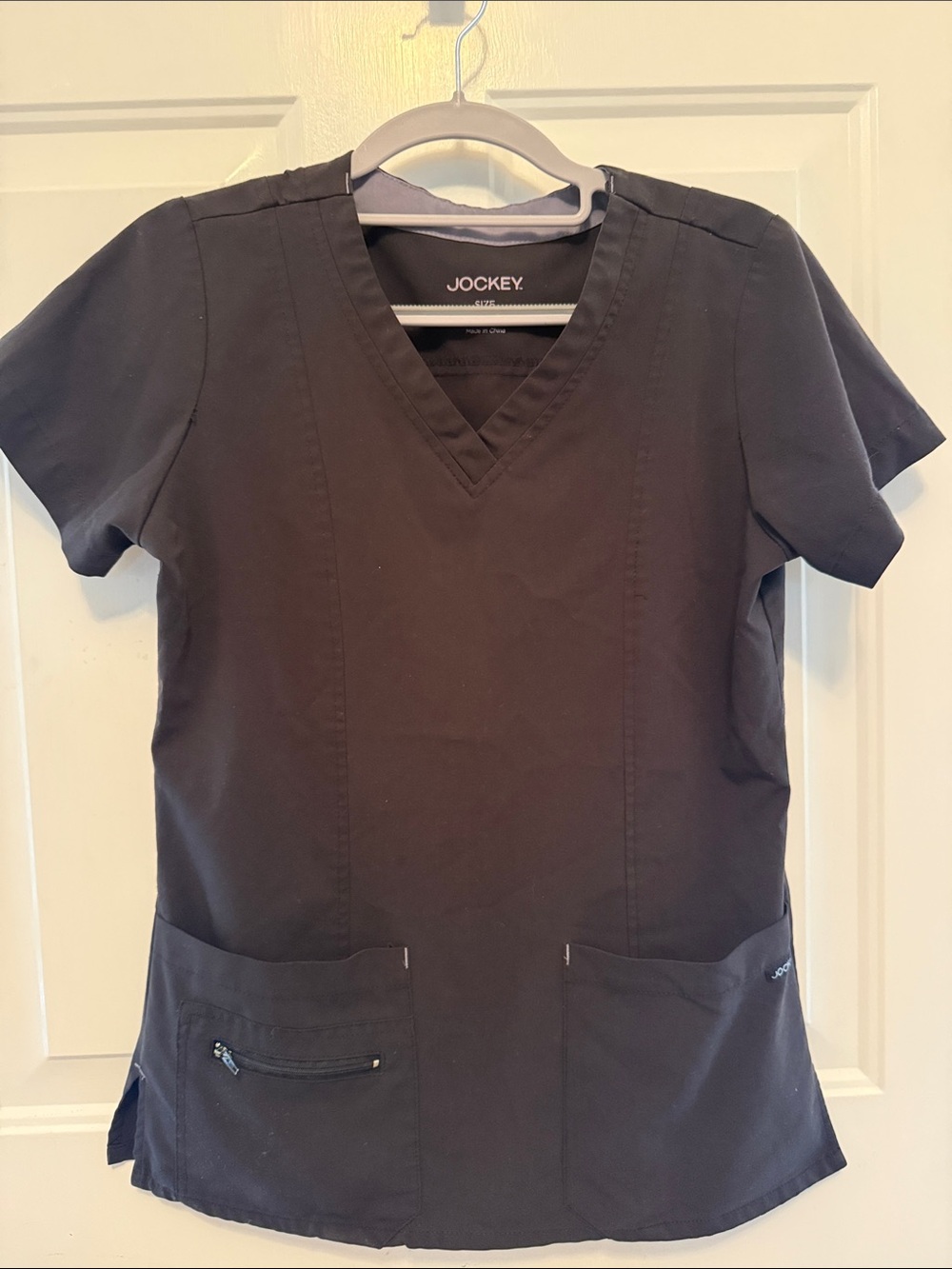 Jockey Black V-Neck Short Sleeve Scrub Top ladies XS